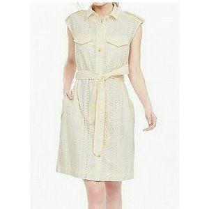 Banana Republic Off-white Eyelet Shirt Dress size 14